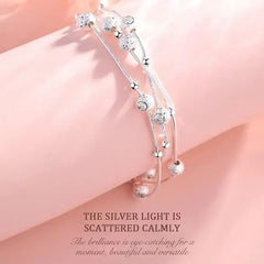 ✨✨【Compra 1, llévate 1 gratis】Pulsera de cuentas de la suerte de plata 999 con diseño grabado
