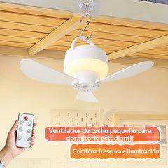 ⏰ Oferta por tiempo limitado: ¡Ventilador de techo recargable con luz LED! 🌬️✨ Incluye un cable de alimentación de 1,5 metros.