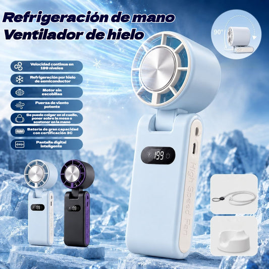 🌀💨 Mini ventilador portátil de refrigeración de semiconductores con pantalla LED