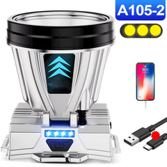 ✨⚡ Foco de búsqueda frontal de alta potencia – Ilumina como de día y también carga tu móvil 🔋📱