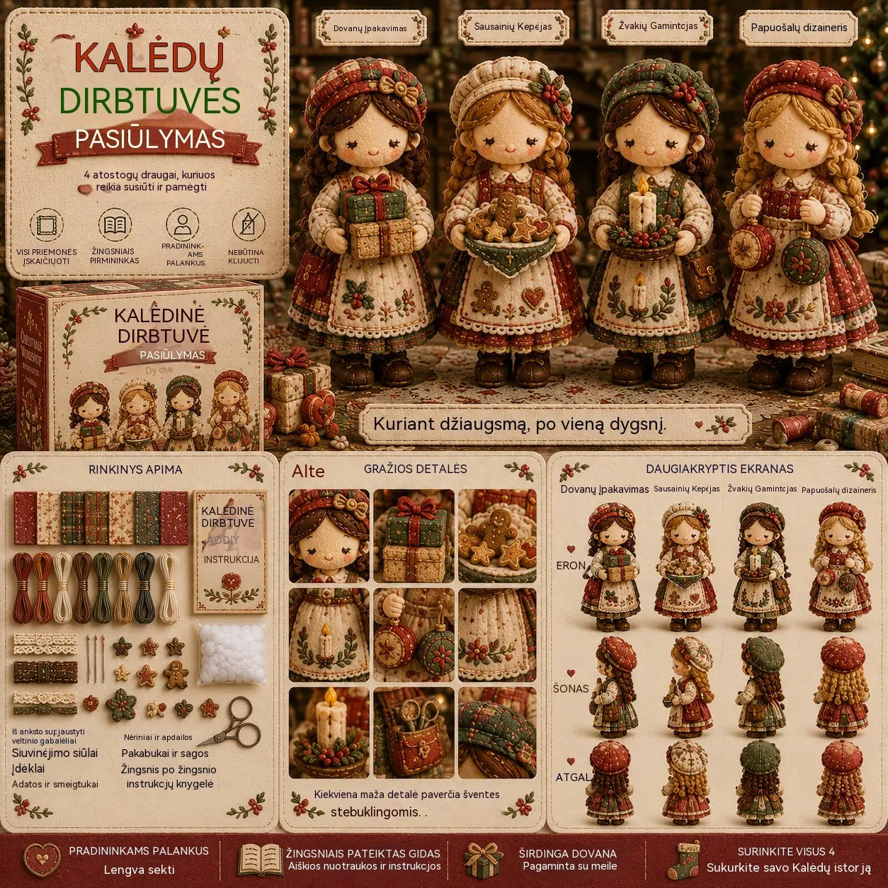 🎁Paskutinė diena: pasinaudokite 49 % nuolaida! 🧵 „Pasidaryk pats“ miniatiūrinis skiautinių (patchwork) rinkinys iš „Miniature World“ serijos.