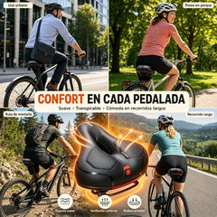🚴‍♂️💨 Sillín de Bicicleta Ancho con Diseño Hueco – Asiento Transpirable con Bolas de Amortiguación para Máxima Comodidad 🛡️