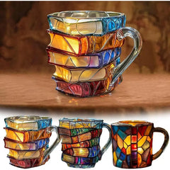 【30%OFF】📚 Taza de café pintada en 3D con forma de libro.