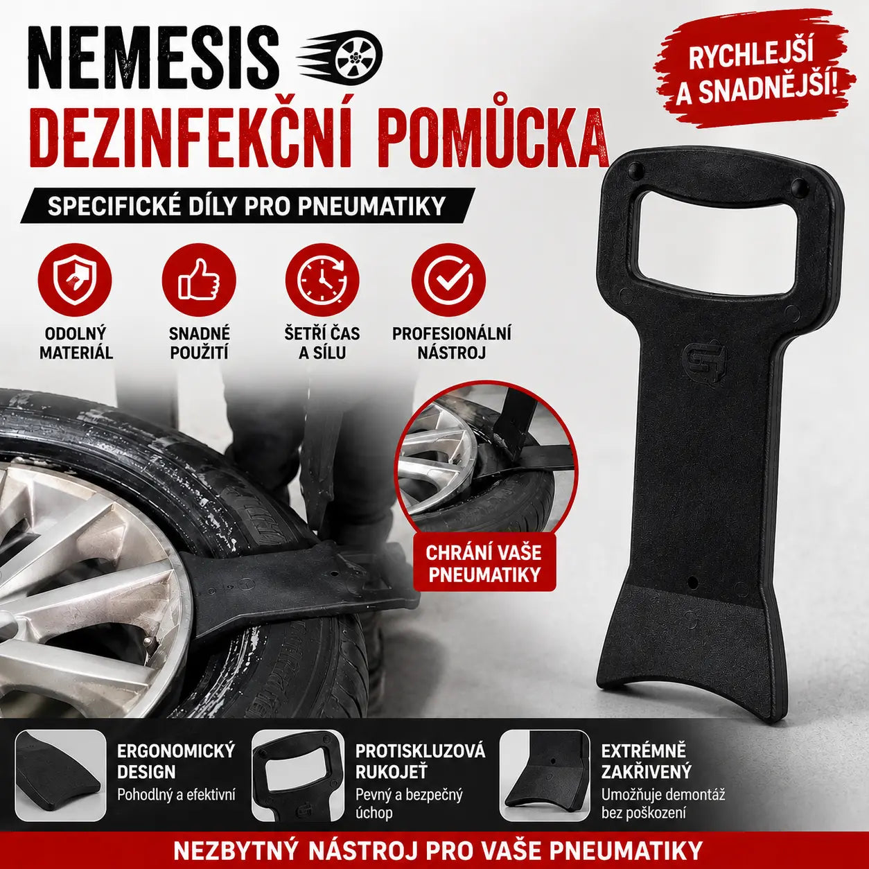 【50% sleva】🛠️🚗 Deska na demontáž pneumatik, používá se k montáži/demontáži pneumatik.