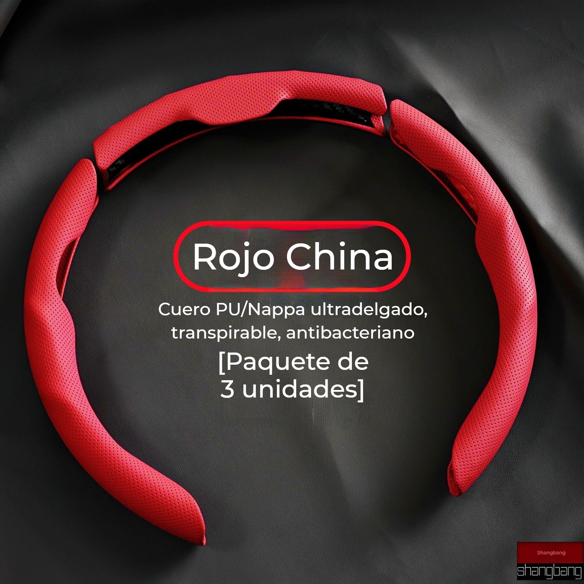 🚗Volante de cuero para coche, adecuado para todas las estaciones, antideslizante, absorbe el sudor y resistente al desgaste.