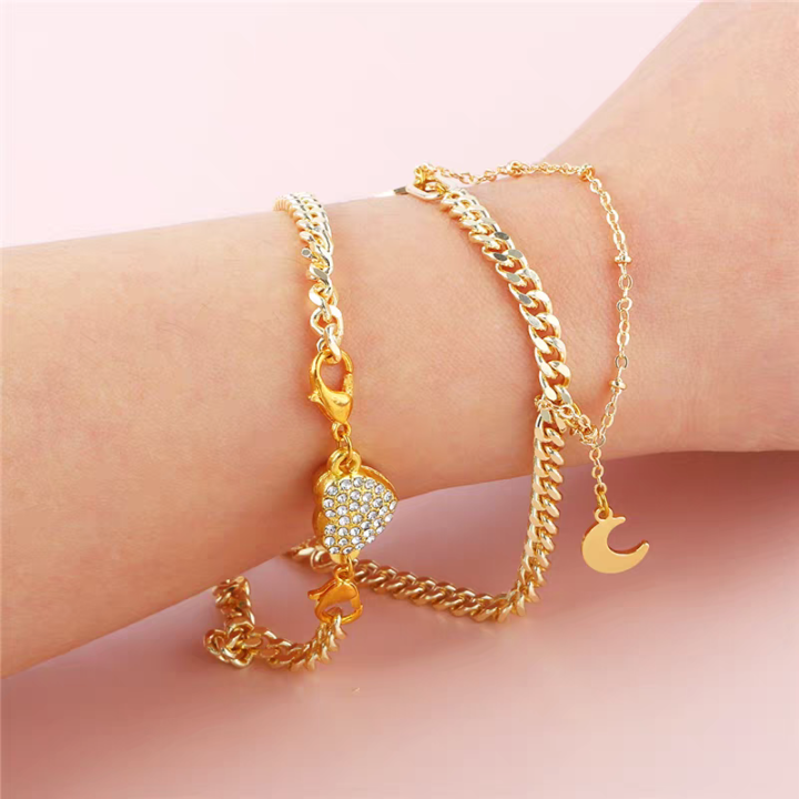 Conjunto de 14 piezas de pulsera y collar DIY con cierre magnético en forma de corazón