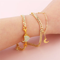 Conjunto de 14 piezas de pulsera y collar DIY con cierre magnético en forma de corazón