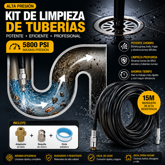 🔗Herramienta de limpieza de basura para conectar a un lavadero de autos 🚰Limpiador de basura para baño/cocina 🧹Chorro de agua a alta presión para liberación rápida, resistente a alta presión y a prueba de fugas 💧Imprescindible en cualquier hogar