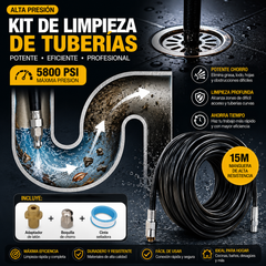 🔗Herramienta de limpieza de basura para conectar a un lavadero de autos 🚰Limpiador de basura para baño/cocina 🧹Chorro de agua a alta presión para liberación rápida, resistente a alta presión y a prueba de fugas 💧Imprescindible en cualquier hogar