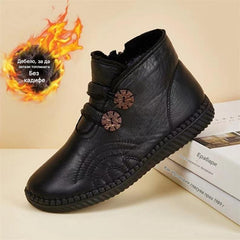 💥【Venta caliente】【35-40】Zapatos de mujer de cuero y algodón, antideslizantes y hechos a mano para otoño e invierno.