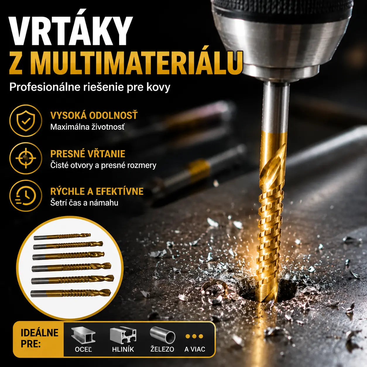 🔥 Sada 6 profesionálnych vrtákov | Rýchle a presné vŕtanie pre vaše projekty