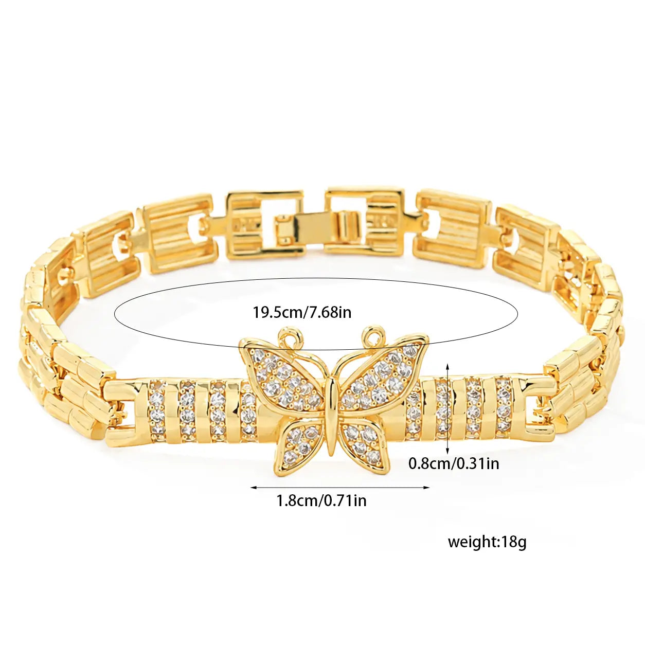 Pulsera de circonita dorada