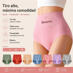 💖【🔥6 unidades por 29 EUR】Bragas de cintura alta con efecto realce de glúteos, confeccionadas en algodón de la más alta calidad ✨️ (45-105 kg)