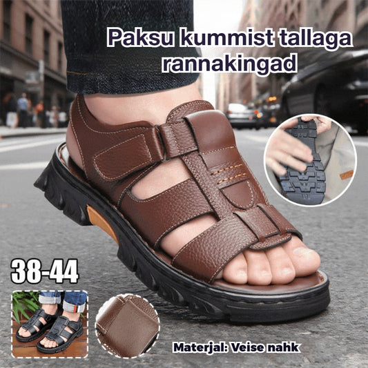 🔥👟 (50% SOODUSTUST)【Suurus 38 ~ 44】 Käsitsi valmistatud pehmest nahast libisemiskindlad rannasandaalid meestele