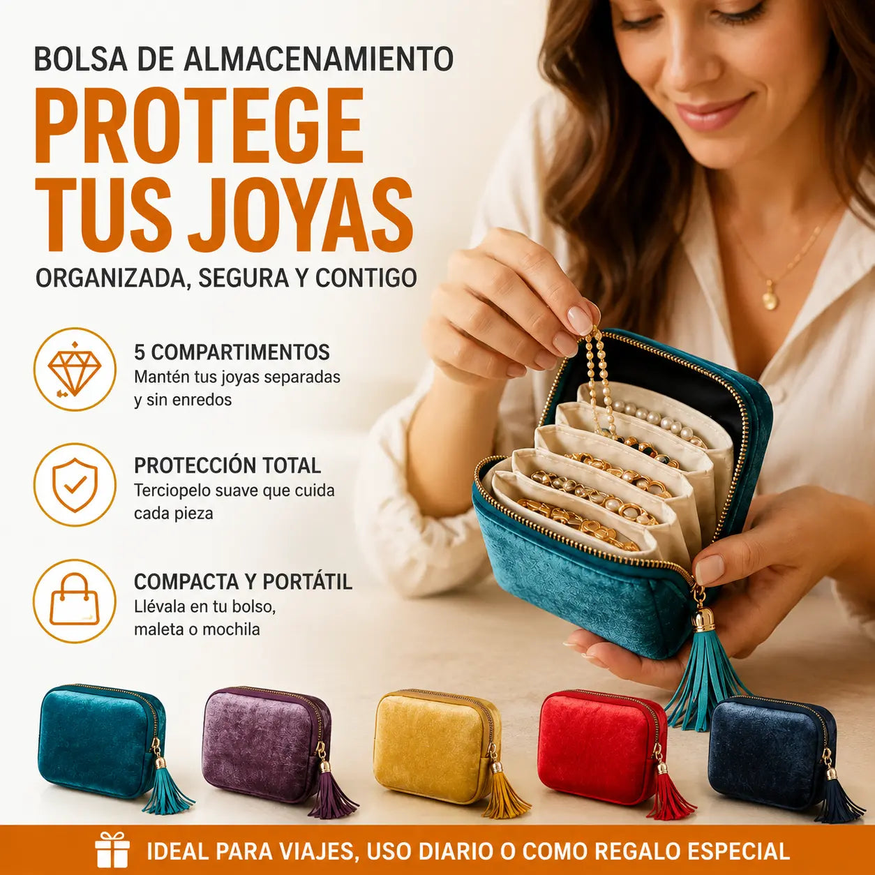 🔥【Compra uno y llévate otro gratis】💍✨Nueva bolsa de almacenamiento de joyas de alta gama con múltiples capas