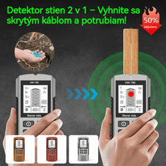 🔍Multifunkčný detektor kovov, dreva a káblov; bezpečne a presne lokalizuje skryté potrubia a káble.