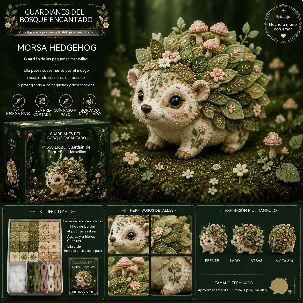🔥¡Último día! ✨Kit DIY Guardián del Bosque Mágico: crea tu propio compañero único del Bosque Mágico 🧵🦉🦊🦌