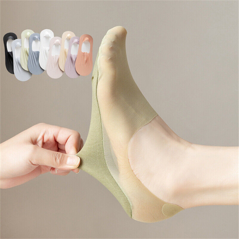 🧦【1 juego de 9 pares】 Calcetines de silicona antideslizantes, invisibles, superfinos y poco profundos para mujer