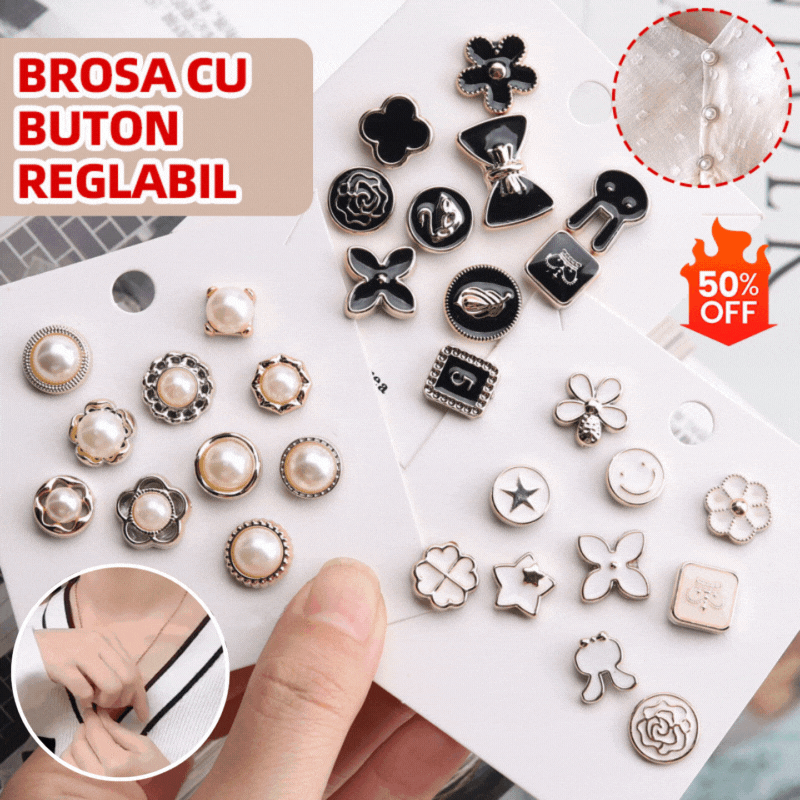 💖【40 PCS】 Botón decorativo anti-descuido para ropa, ajustable y elegante