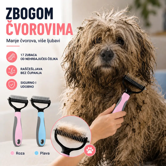 🐶【Kupite 1, dobijte 1 gratis, 2 komada】Dvostrana četka za njegu kućnih ljubimaca i uklanjanje dlaka
