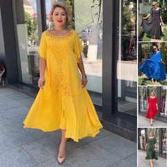 🌼🌼【S-5XL】👗Nuevo vestido de mujer de encaje suelto de talla grande