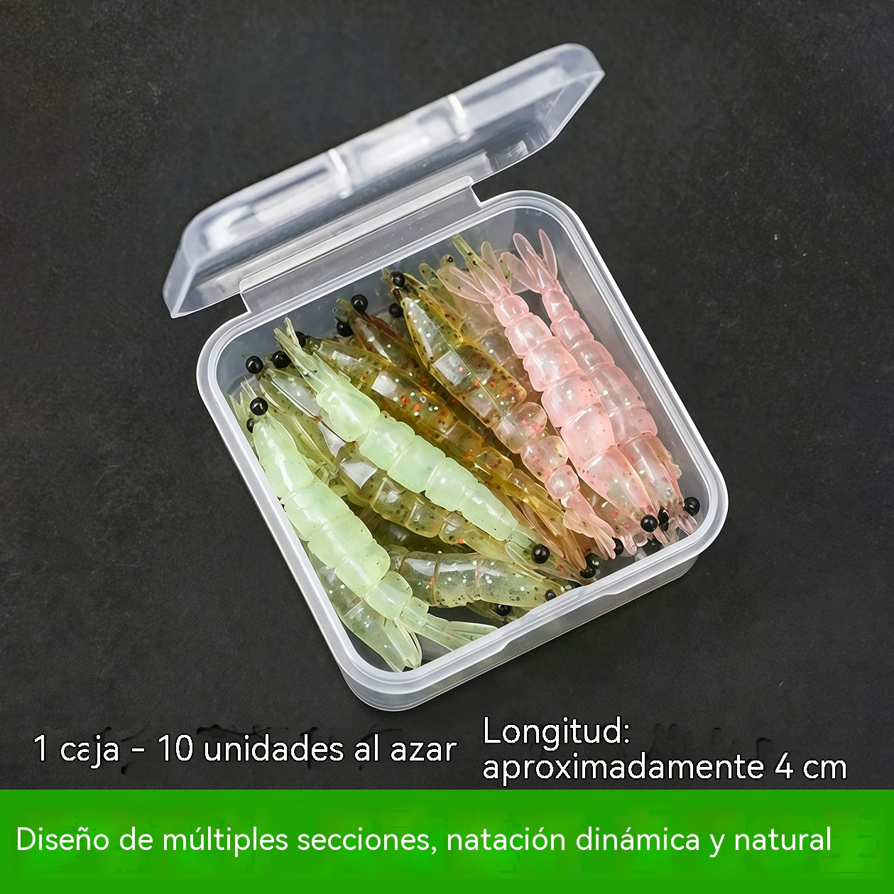 🔥Compre 5 y obtenga 5 gratis（10 cajas - 100 unidades）🎣🦐Cebo de gamba realista de múltiples segmentos para pesca spinning
