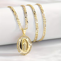 🔥【Compra 1 y llévate 1 gratis】Colgante de la Virgen María en acero inoxidable color dorado