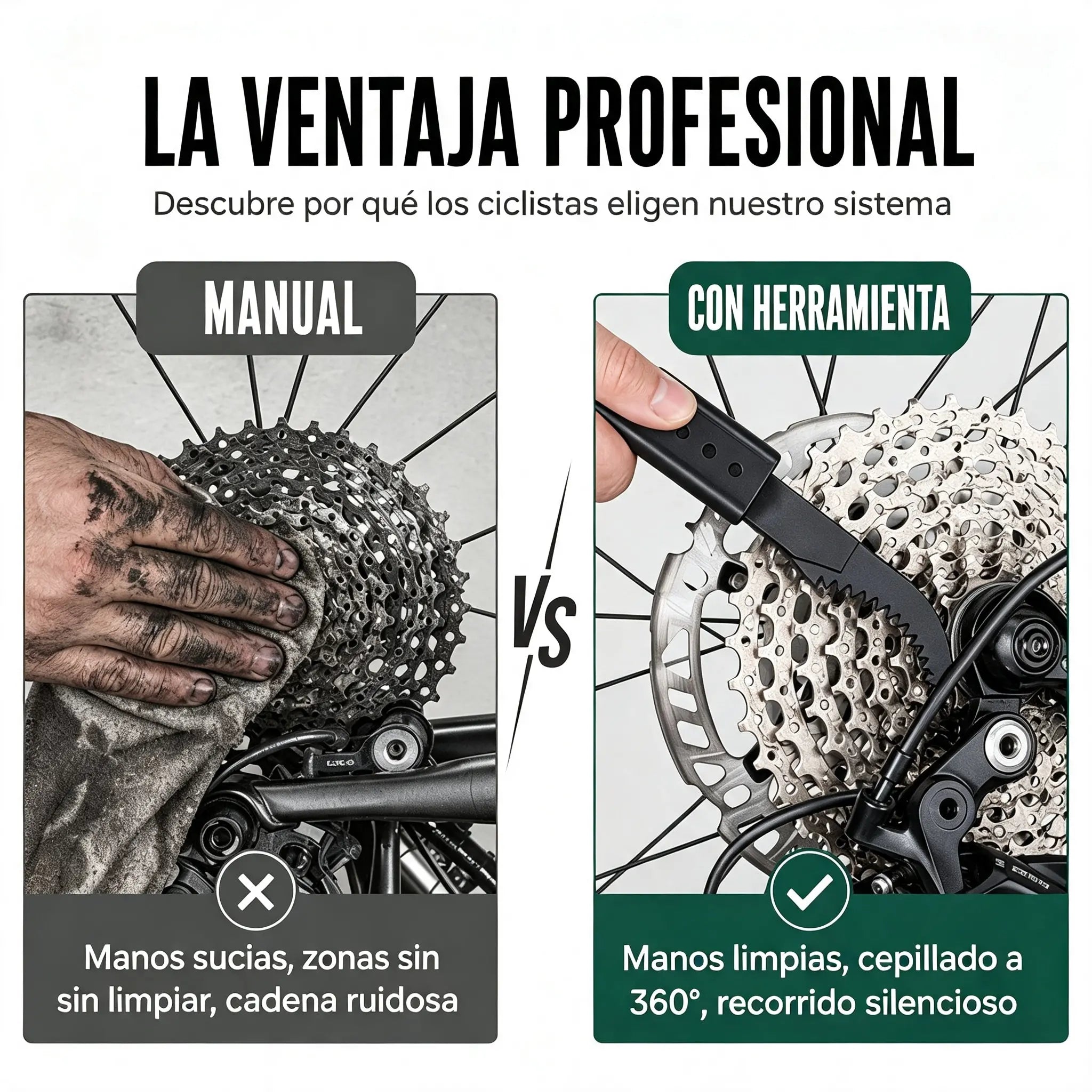🚲✨ Lavador de cadena para bicicleta – kit multiusos con cepillos para limpieza profunda y mantenimiento 🧽