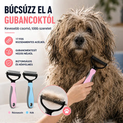 🐶【Vásárolj 1-et, kapsz 1-et ingyen】 Kétoldalas kefe kisállat-ápoláshoz és szőrtelenítéshez