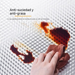♨️♨️【40cm*12m】 Lámina Adhesiva de Aluminio Removible – Antigrasa, Resistente al Calor y Fácil de Limpiar