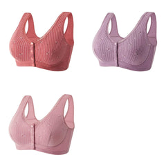 【3 piezas】👙✨ Sujetador suave sin aros con cierre frontal – cómodo, transpirable y perfecto para mujeres maduras