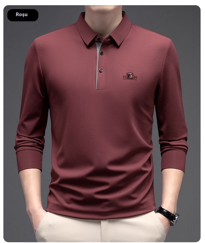 🎁【Oferta por tiempo limitado】🔥【M-4XL】Polo de manga larga sin costuras para hombre