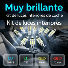 👍👍 1 juego de 20 piezas: paquete de 20 luces LED para coche (común a todos los modelos)