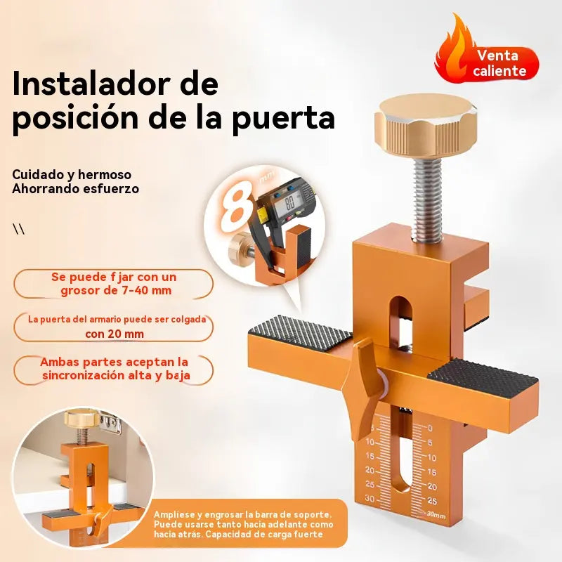 📢📢¡50% DE DESCUENTO! 🔥Posicionador de montaje de puerta de gabinete de aleación de aluminio ajustable para 7-40 mm