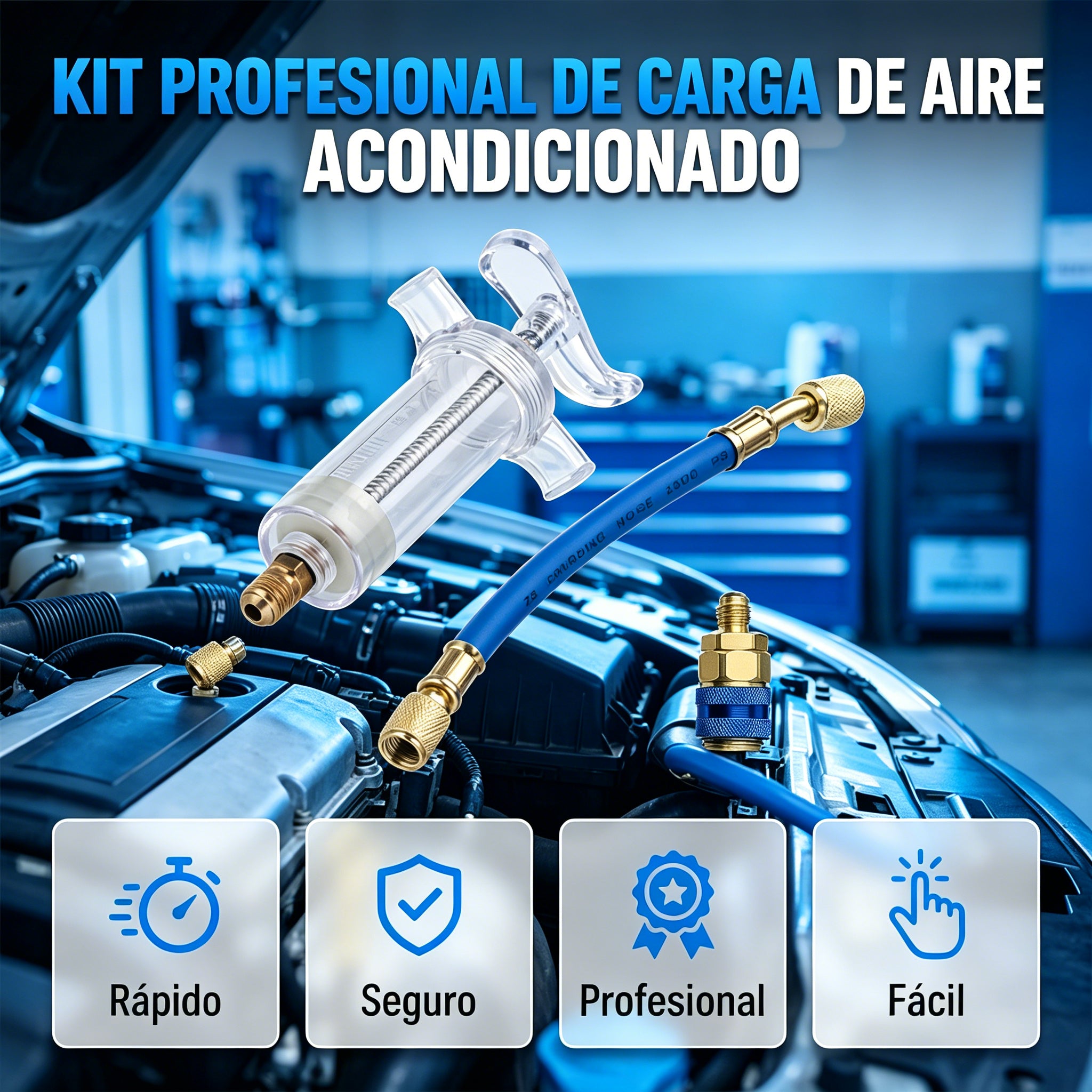 🔧 ¡50% DE DESCUENTO POR TIEMPO LIMITADO! 💥 Inyector de tinte de aceite de precisión para aire acondicionado: construcción de latón, manguera de alta presión, cuerpo transparente ✨