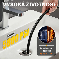 Kit de limpieza de desagües de 5800 PSI: boquilla y manguera de alta presión para desagües/tuberías obstruidas.