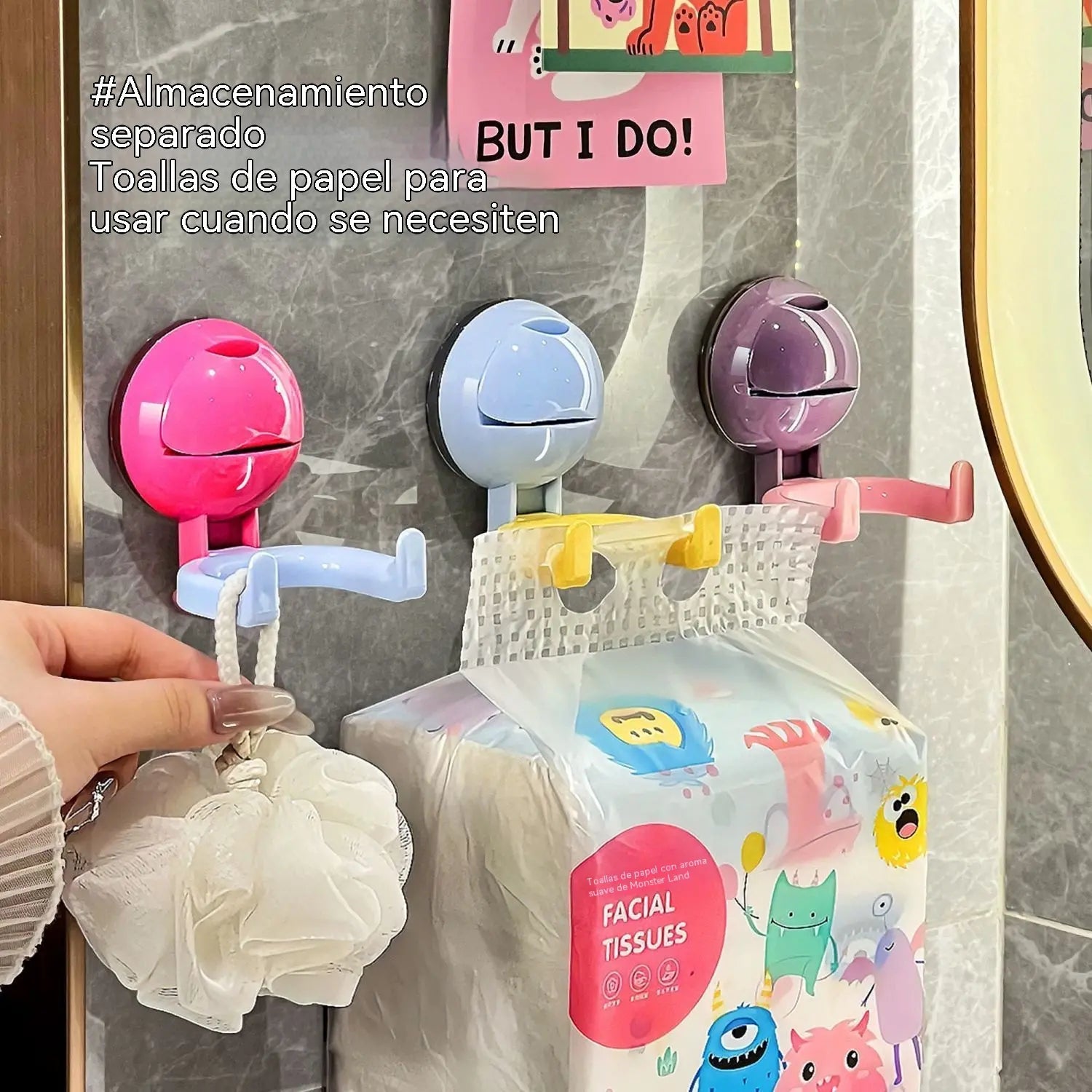 [10 piezas 29 euro]Gancho de ventosa de doble cabeza, estante colgante esférico sin taladrar, estante de almacenamiento para baño