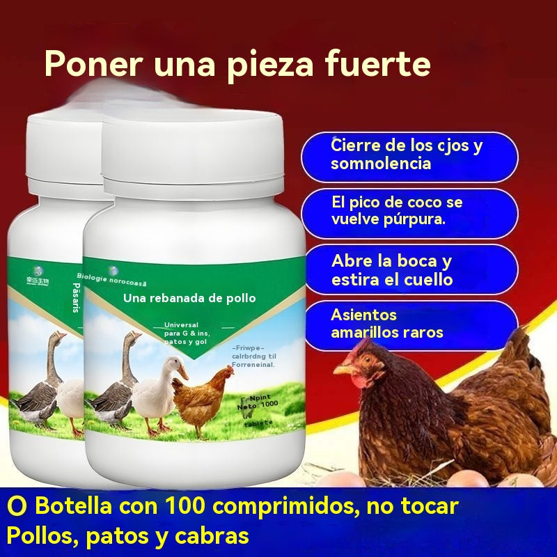 🐓🦆🐔【200 tabletas】Aves de corral ① Tabletas de uso doméstico para la salud intestinal, salud respiratoria, uso en granjas, alimentación general de pollos, patos, gansos y aves de corral