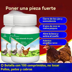 🐓🦆🐔【200 tabletas】Aves de corral ① Tabletas de uso doméstico para la salud intestinal, salud respiratoria, uso en granjas, alimentación general de pollos, patos, gansos y aves de corral
