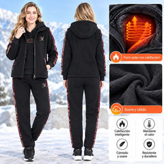 🔥【pantalón + suéter + chaqueta】Nuevo conjunto deportivo y casual de otoño/invierno 2026, acolchado y grueso.