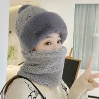 🔥El nuevo gorro cálido de invierno hecho de lana de cordero y para el cuello, es cálido y grueso