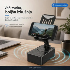 🔥 3 v 1: Bluetooth zvočnik + polnilnik + 360° stojalo za mobilni telefon 📱🔊⚡