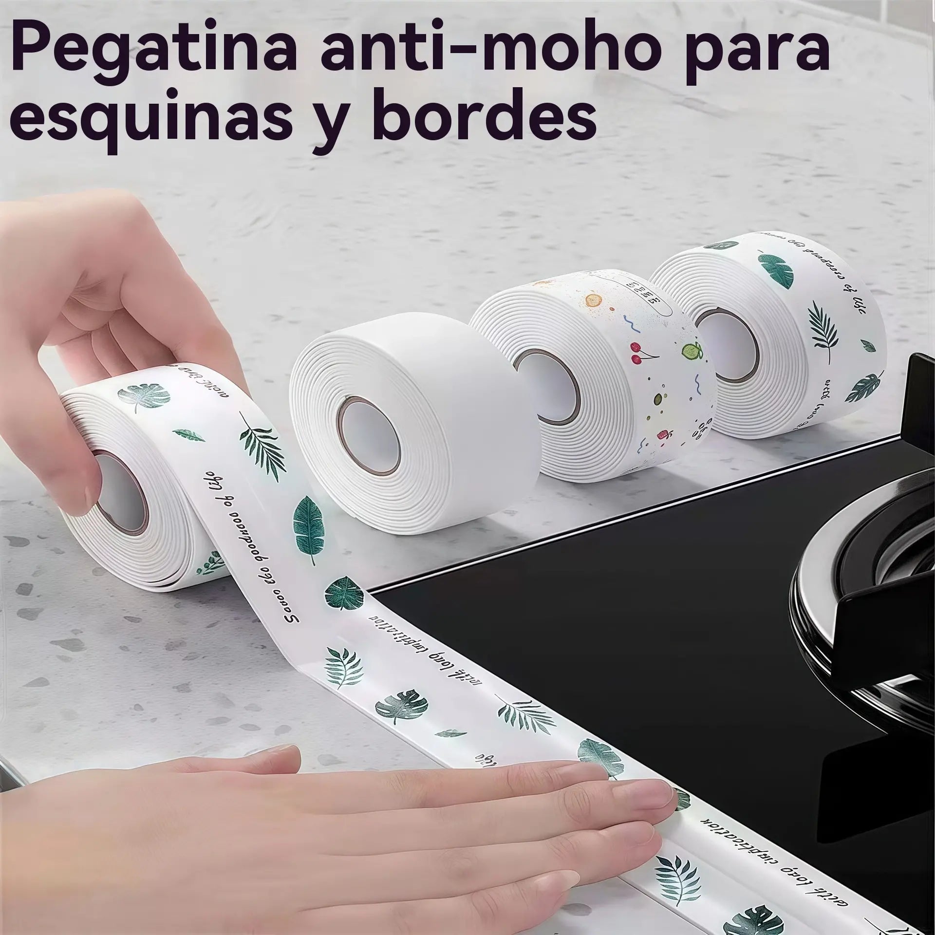 【3 piezas】Cinta de sellado impermeable para cocina: detiene fugas rápidamente, previene el moho y resiste las manchas [Color aleatorio]