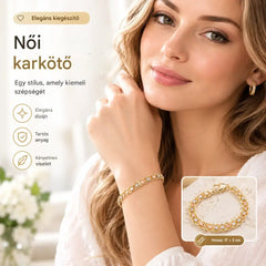 Korlátozott ideig 50% kedvezmény!  Elegáns, kubai stílusú női karkötő: lenyűgöző megjelenés, klasszikus dizájn, kényelmes viselet
