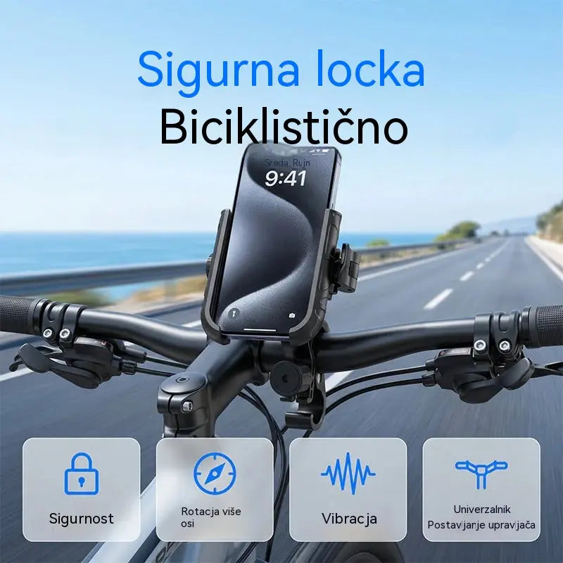 📢📢 50% popusta! 🚴‍♂️ Brzootpuštajući nosač za telefon za motocikl/bicikl – sa sigurnosnom bravom i otpornim na udarce 📱
