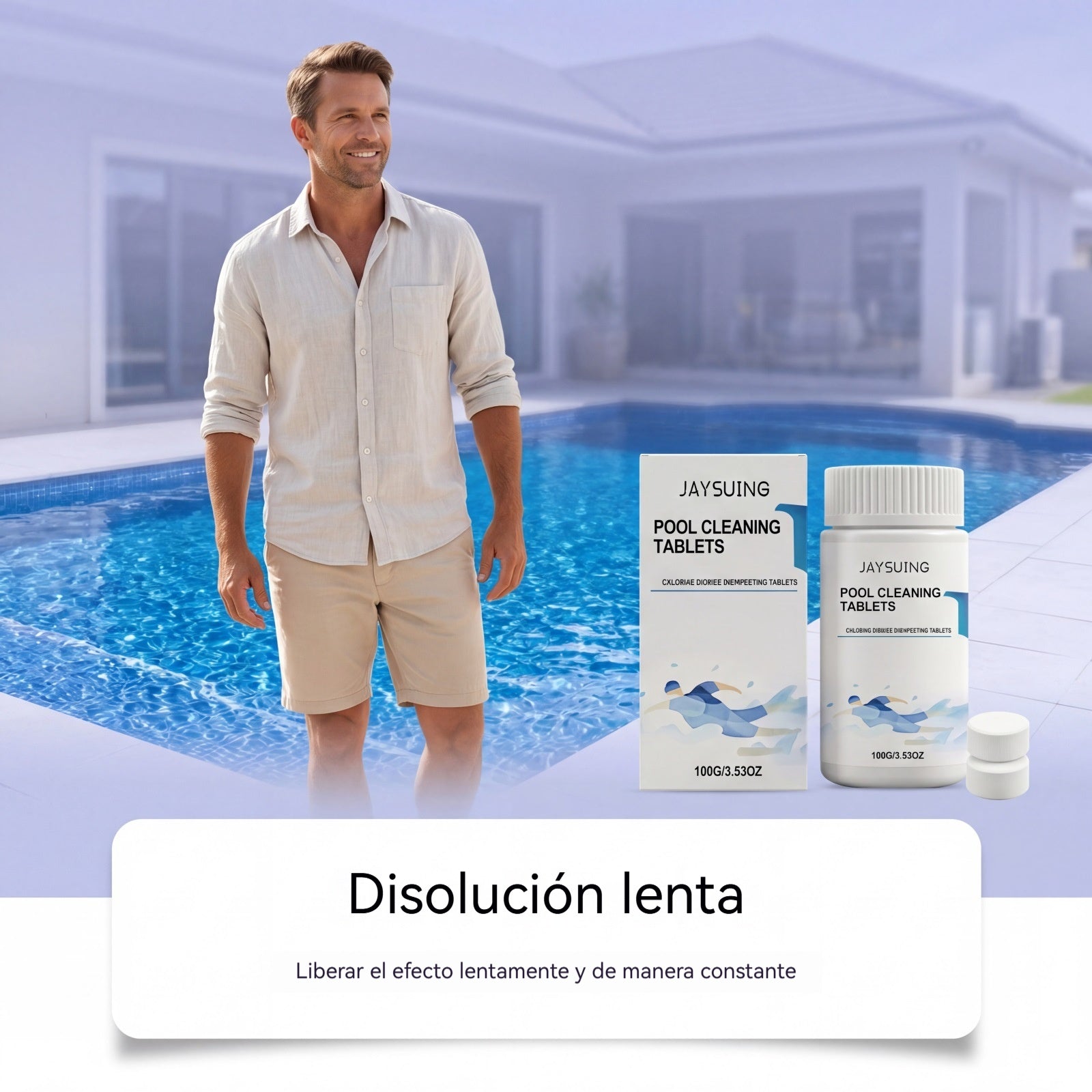 🔥Compre 1 y obtenga 1 gratis（2 botella）🏊‍Pastillas de limpieza instantánea para eliminar manchas y suciedad de piscinas