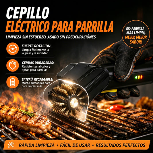 🔋🧹 Cepillo eléctrico inalámbrico para limpieza de barbacoas – batería de litio, multifuncional y fácil de usar 🔥🍖