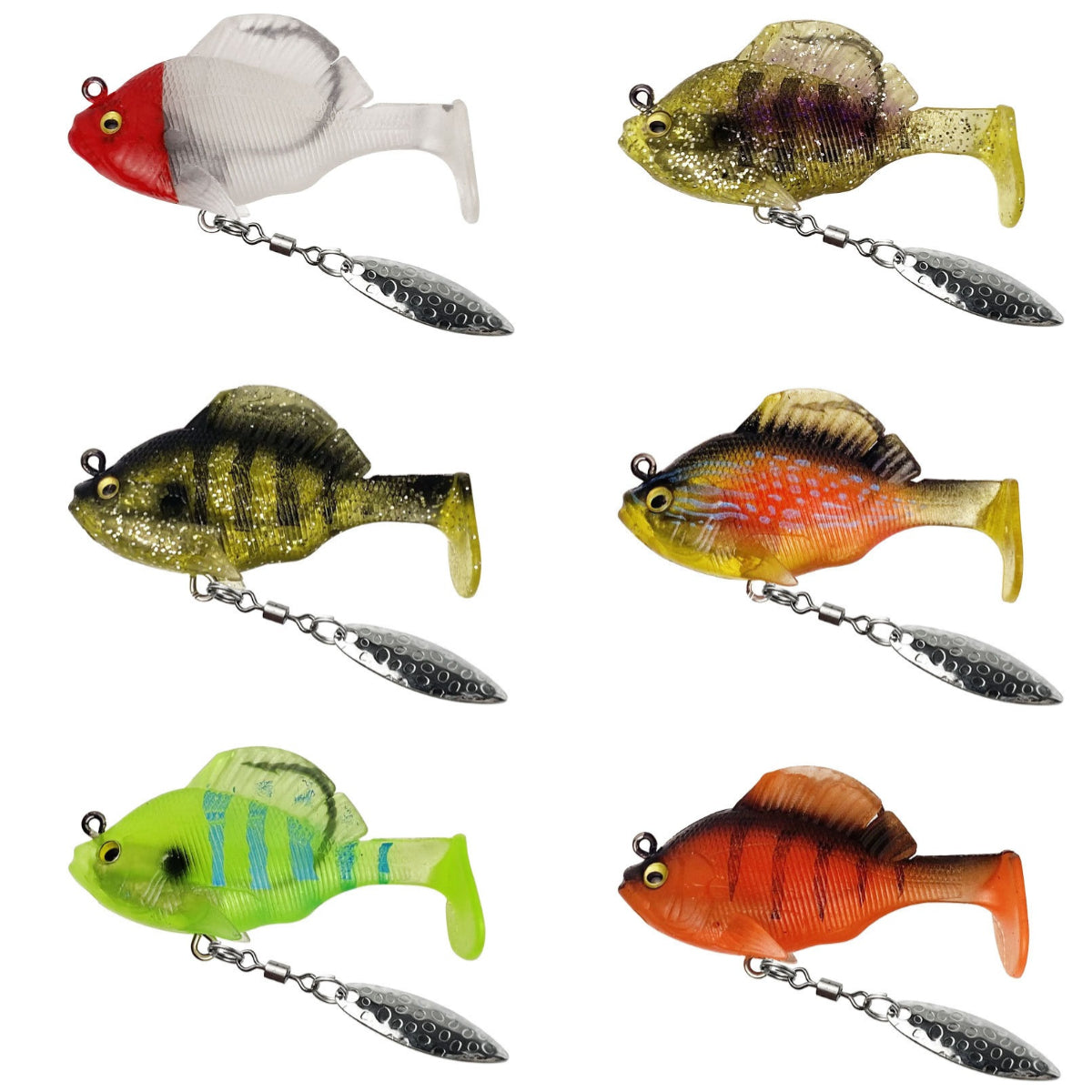 🔥【Juego de 6 piezas-6 colores】🐟Cebo blando para peces/señuelo artificial, para lanzamiento a larga distancia, antienganches, con cola en T y peso de plomo.