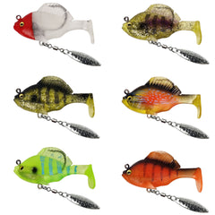 🔥【Juego de 6 piezas-6 colores】🐟Cebo blando para peces/señuelo artificial, para lanzamiento a larga distancia, antienganches, con cola en T y peso de plomo.