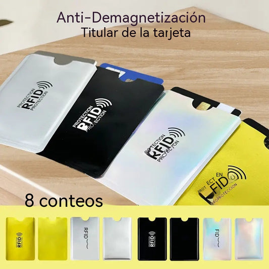 8 piezas 22€🔒 8 Fundas con Bloqueo RFID para Tarjetas – Protección para Tarjetas Bancarias e Identificación